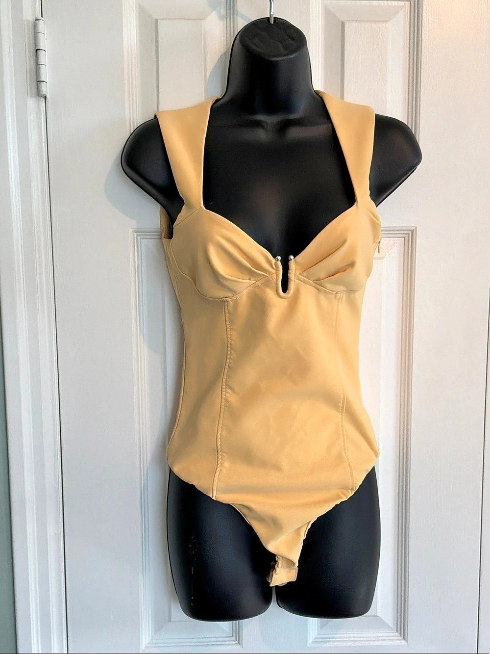 Zara Cutout One-Piece Swimsuit / bodysuit in Golden-yellow. Size small.